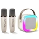 Портативная Bluetooth колонка с 2 микрофонами K12 беспроводное мини караоке с RGB подсветкой - изображение 1