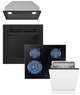 Комплект Духовой шкаф электрический Interline OEG 670 ETN BA Nano Matte + Варочная поверхность газовая Interline HGG 660 MCT BA Nano Matte + Посудомоечная машина Interline DWI 365 P1 TSH BA+ + Вытяжка Interline BLOW S BL A/60/PB - изображение 1