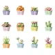 Детский конструктор-календарь Цветы в горшках Leduo Potted Plant Series 12-в-1 (арт. W0703) - изображение 2
