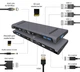 Док станція USB-C 10-в-1 (USB-хаб + HDMI/VGA/PD/картридер/LAN/3.5-мм аудіо), сірий (A-CM-COMBO10-01) - изображение 3