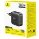 Зарядное Устройство Baseus EnerFill FH11 GaN 140W (3Type-C+USB) black (E0121J00) - изображение 2
