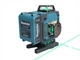 Лазерный уровень Makita SK700GDZ 4D с большим LED экраном профессиональный нивелир 16 зеленых линий 360 градусов самовыравнивающийся до 25 м аккумуляторный осепостроитель 4 плоскости с 2 АКБ штативом пультом магнитным кронштейном кейсом - изображение 8