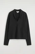Джемпер жіночий COS draped merino wool v-neck jumper 1298761001 L Чорний - изображение 7
