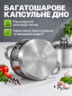 Набор кастрюль из нержавеющей стали 10 предметов с крышками, капсульное дно, для индукции, газа и электроплит, большая кастрюля 14 л, для большой семьи - изображение 3