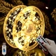 Гирлянда Роса 50 метров теплый белый цвет зеленый провод 500 LED 8 режимов с пультом от USB на елку - изображение 2