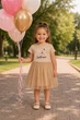 Платье для девочки «Girl Power» Kiddo бежевый 98 см - изображение 1