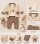 Костюм детский 3 в 1 в клетку Kiddo коричневый 80 см - изображение 2