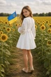 Плаття з вишивкою квітів Kiddo білий 152 см - зображення 3