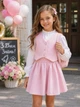 Комплект-двійка «Princess Style» жилетка та спідничка-шорти Kiddo Рожевий розмір 104 (KIDDO-B140B163FDF543BC8D85058FB404C73E) - зображення 1