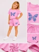 Комплект летний Butterfly для девочки Kiddo розовый 140 см - изображение 3