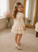 Комплект для девочки «Pearl» – лонгслив и юбка-шорты Kiddo молочный 104 см - изображение 2