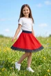 Юбка детская красная с кружевом Kiddo красный размер M - изображение 1