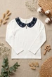 Кофта с кружевным воротничком Kiddo белый 134 см - изображение 3