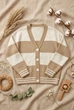 В’язаний кардиган oversize у смужку Kiddo Коричневий розмір 146 (KIDDO-E2B1E7757FB447F6BDE1E9F660EE9C85) - изображение 3