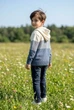 Худи вязаный на молнии (двухцветный) Kiddo синий 122 см - изображение 2