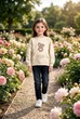 Кофта с зайчиком и карманом-кенгуру для девочки Kiddo бежевый 116 см - изображение 1