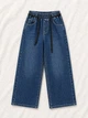 Джинсы straight-fit синие на резинке Kiddo синий 170 см - изображение 1