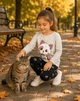 Костюм для девочки: "Котенок и лапки" Kiddo серый с черным 116 см - изображение 3