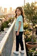 Футболка мятная с котенком Lovely Kiddo мятный 110 см - изображение 2