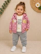 Костюм-тройка для девочки LOVE FLOWER Kiddo серый с розовым 80 см - изображение 1