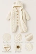 Комбинезон теплый вязаный Little Bear Kiddo молочный 74 см - изображение 3