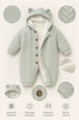 Комбинезон теплый вязаный Little Bear Kiddo мятный 68 см - изображение 3