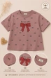 Футболка Bow Print Kiddo Пудра розмір 98 (KIDDO-9C4747510B1E42BB9365FA8462A8A5C4) - изображение 3