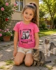 Футболка для девочки с котятами Kiddo розовый 122 см - изображение 1