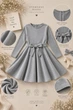 Платье Velvet Sparkle с мерцающими стразами Kiddo серый 122 см - изображение 3