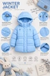 Куртка-пуховик демісезонна Cloudy з біопухом Kiddo Блакитний розмір 164 (KIDDO-FC10DD42FCA14E0B81B23988005DC41F) - изображение 2