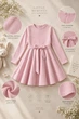 Платье Velvet Sparkle с мерцающими стразами Kiddo розовый 110 см - изображение 3