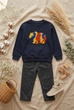 Кофта на флісі з яскравим фактурним ведмедиком Kiddo синій 98 см - зображення 2