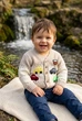 Кардиган в'язаний бежевого кольору з аплікаціями машинок Kiddo бежевий 80 см - зображення 1