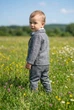 Костюм-тройка для мальчика с пиджаком в клетку и бабочкой Kiddo серый 74 см - изображение 2