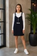 Сарафан Fashion School Kiddo темный синий 158 см - изображение 1