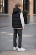 Жилетка стеганая с капюшоном Street Kiddo черный 164 см - изображение 2