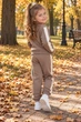 Костюм-двойка теплый с бантиком Kiddo капучино 92 см - изображение 2