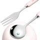 Детские столовые приборы Baoshi из стали 304 с футляром 3 шт Pink - изображение 2