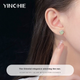 Серьги-гвоздики Yinqianhui из чистого серебра 999 пробы в виде четырехлистного клевера, женские серьги из хэтяньского нефрита, роскошный памятный подарок на День святого Валентина или день рождения для девушки. - изображение 3