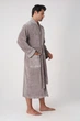 Мужской халат Nusa 26690 велюровый, 2XL Taupe - изображение 4