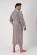 Мужской халат Nusa 26690 велюровый, 2XL Taupe - изображение 6