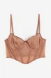 Бюстгальтер-топ H&M 1139410002c70 75A бежевый (100015490) - изображение 1