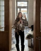 Рубашка женская из фланели в бежевую клетку, family look с собакой, размер One size - изображение 2