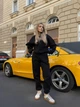 Жіночий зимовий спортивний костюм на флісі з худі оверсайз та штанами-джогерами ELFBERG BO-470 42-46 Чорний (2000001094105) - зображення 5