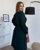 Жіноча вельветова сукня міді вільного крою з поясом та довгими рукавами ELFBERG MC-216 48-50 Смарагдовий (2000001053621) - изображение 5