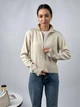 Жіноча в’язана трикотажна кофта на блискавці з коміром-стійкою ELFBERG AD-0105 42-46 Бежевий (2000001076040) - зображення 2