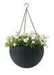 Горшок для растений пластиковый 8,6 л антрацит Rattan hanging sphere с цепками - изображение 4