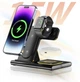 Беспроводная зарядная станция 4 в 1 для iPhone, Apple Watch, AirPods, черная - изображение 4