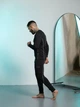 Термобілизна чоловіча на флісі зимова спортивна 5XL Чорний з білим теплий комплект для спорту та щоденного носіння - изображение 7