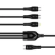 Дата кабель USB-C to Lightning + Micro 5P + USB-C 1.2m 3.0A (PD60W data) Black ColorWay (CW-CBPDU3060-BK) - зображення 2